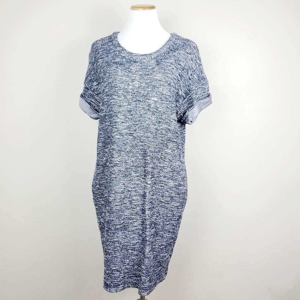 Vince Boucle Knit Rolled Sleeve Shift Dress - Picture 2 of 8